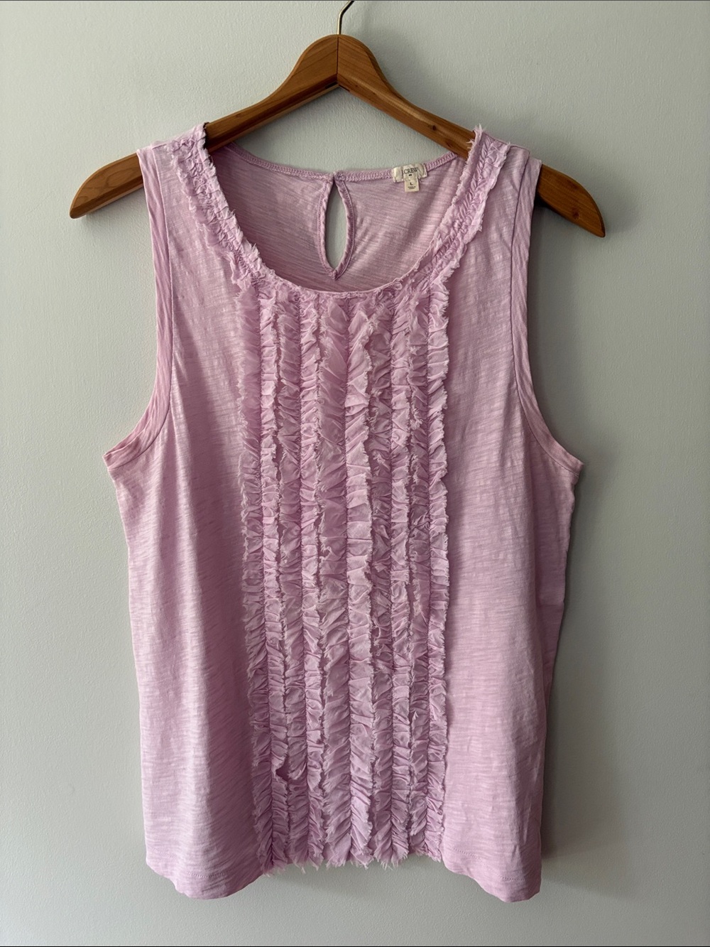 J Crew Ruffled Tank Light Pink Size Large